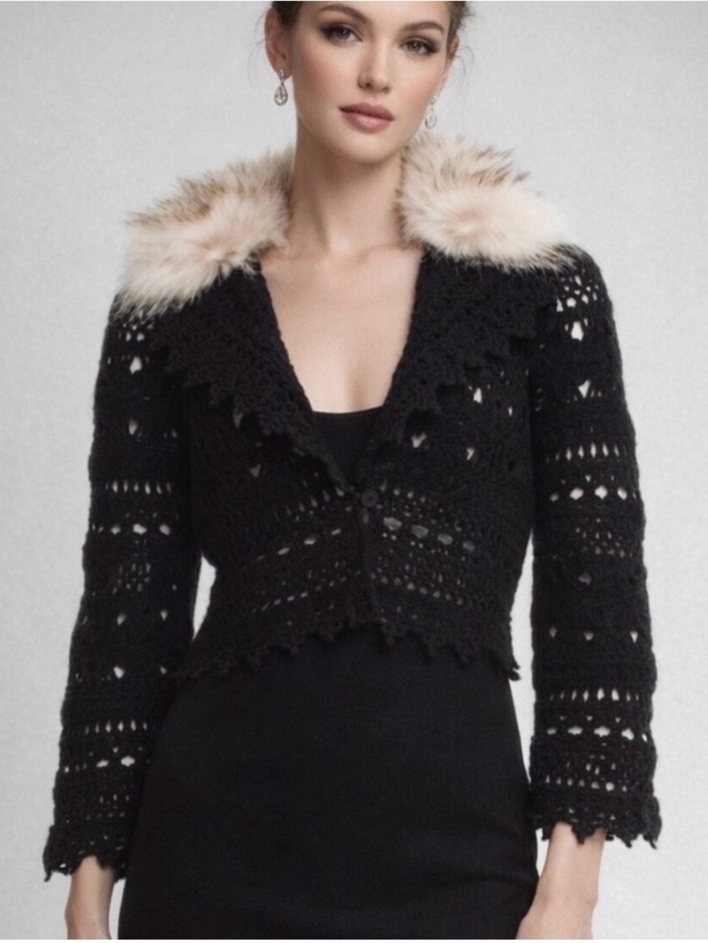 Women’s Carolina Herrera Cashmere / Fox Fur Sweater